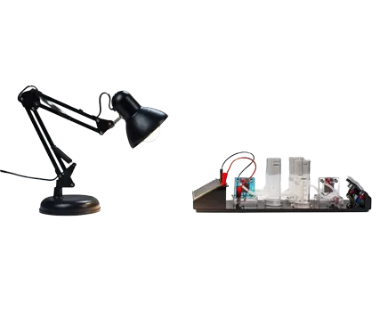 수소 산소 연료 전지 실험 (긴 팔 광원 포함)